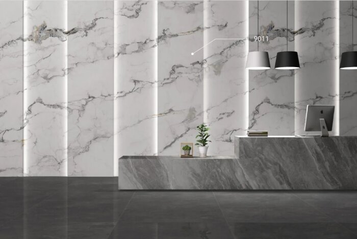 Бамбуковая HD панель под мрамор Байджакс 9011 В (2800х1100х8мм)
